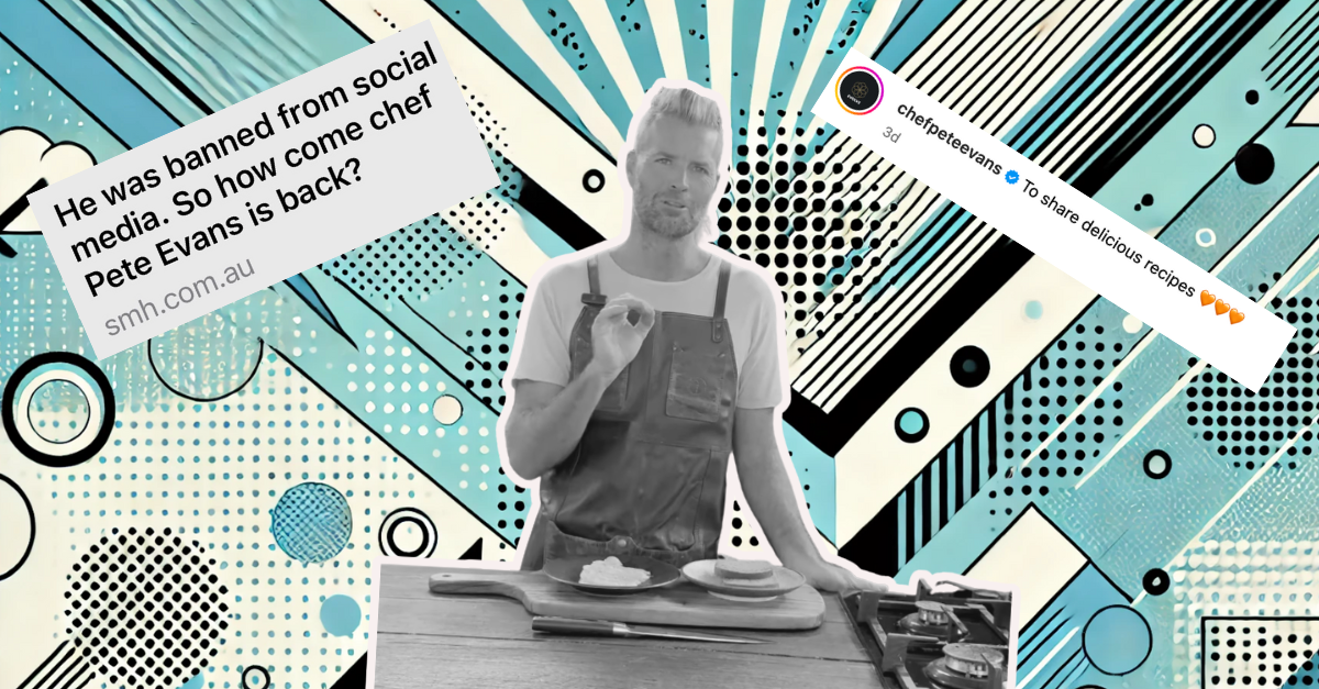 Pete Evans is back on Insta - says he just wants to share recipes